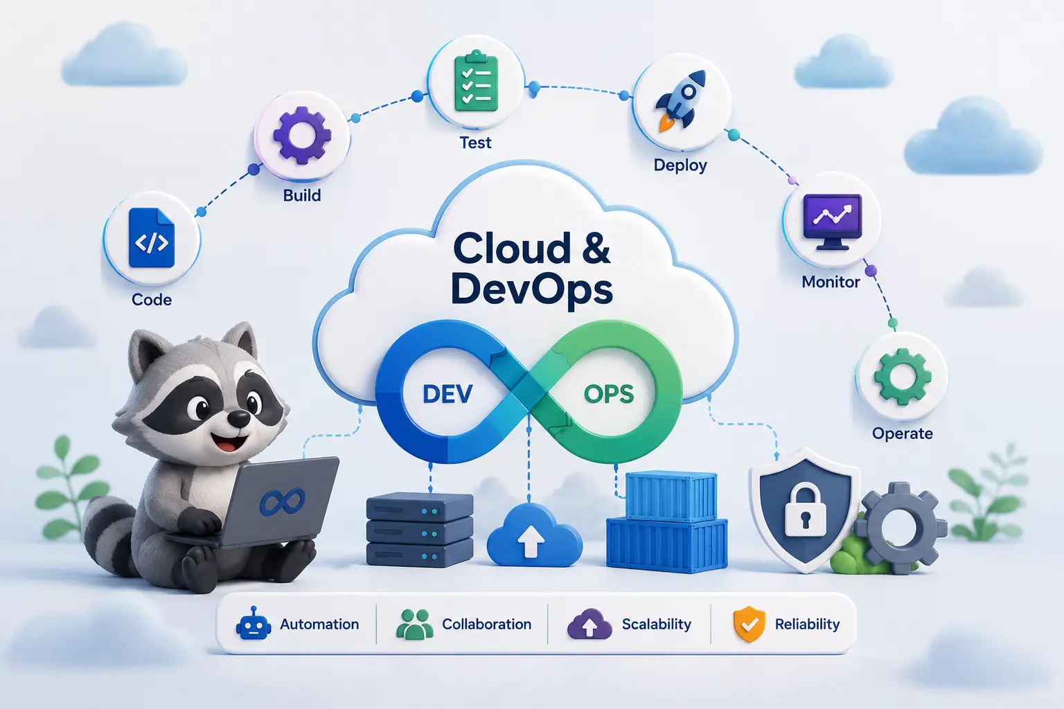 Cloud and DevOps illustration